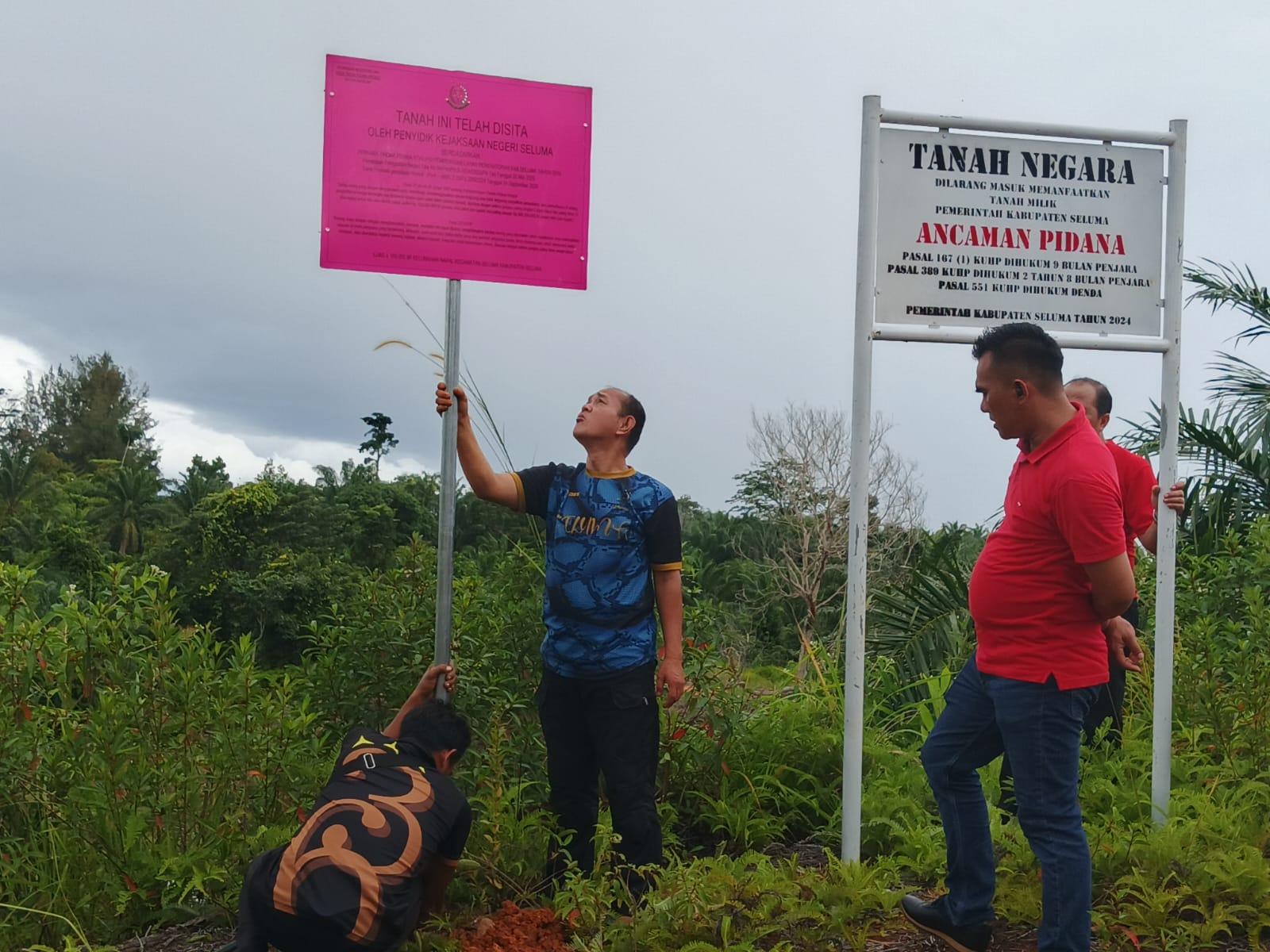 Kejari Seluma Lakukan Penyitaan Lahan Perkantoran Pemkab Seluma di 3 Lokasi