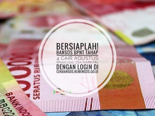 Bersiaplah! Bansos BPNT Tahap 4 Cair Agustus Rp400.000, Cek Namamu dengan Login di cekbansos.kemensos.go.id