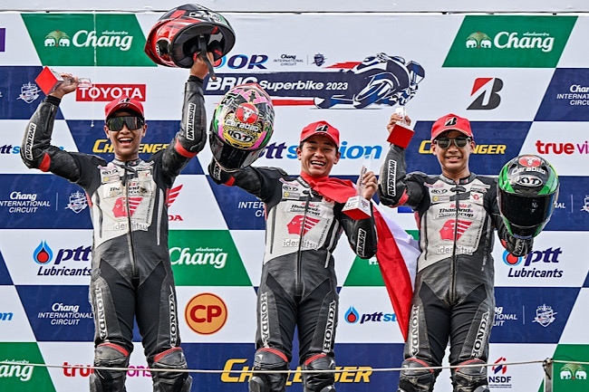 Pembalap Astra Honda, Kibarkan Bendera Merah Putih di Podium Thailand Talent Cup