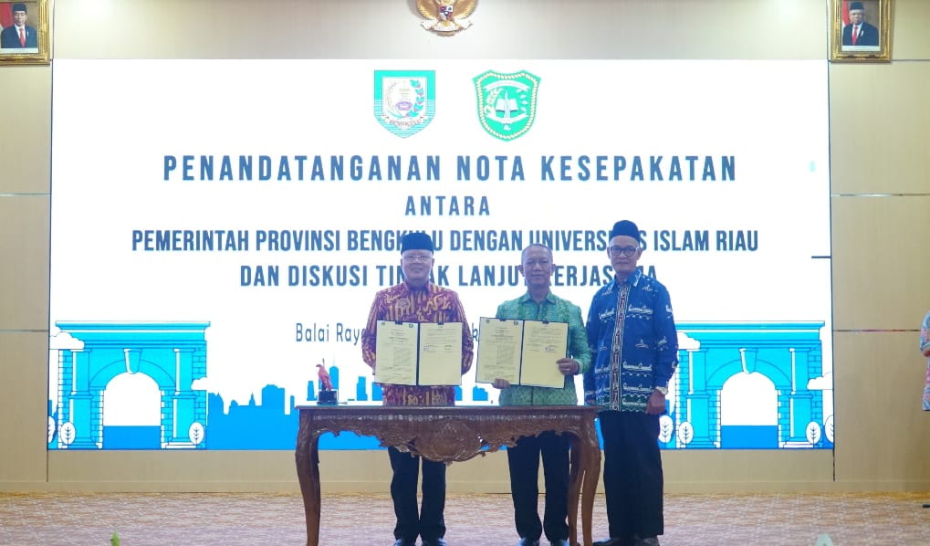 Pemprov Bengkulu dan Universitas Islam Riau Teken Nota Kesepakatan Kerja Sama soal Potensi Panas Bumi 