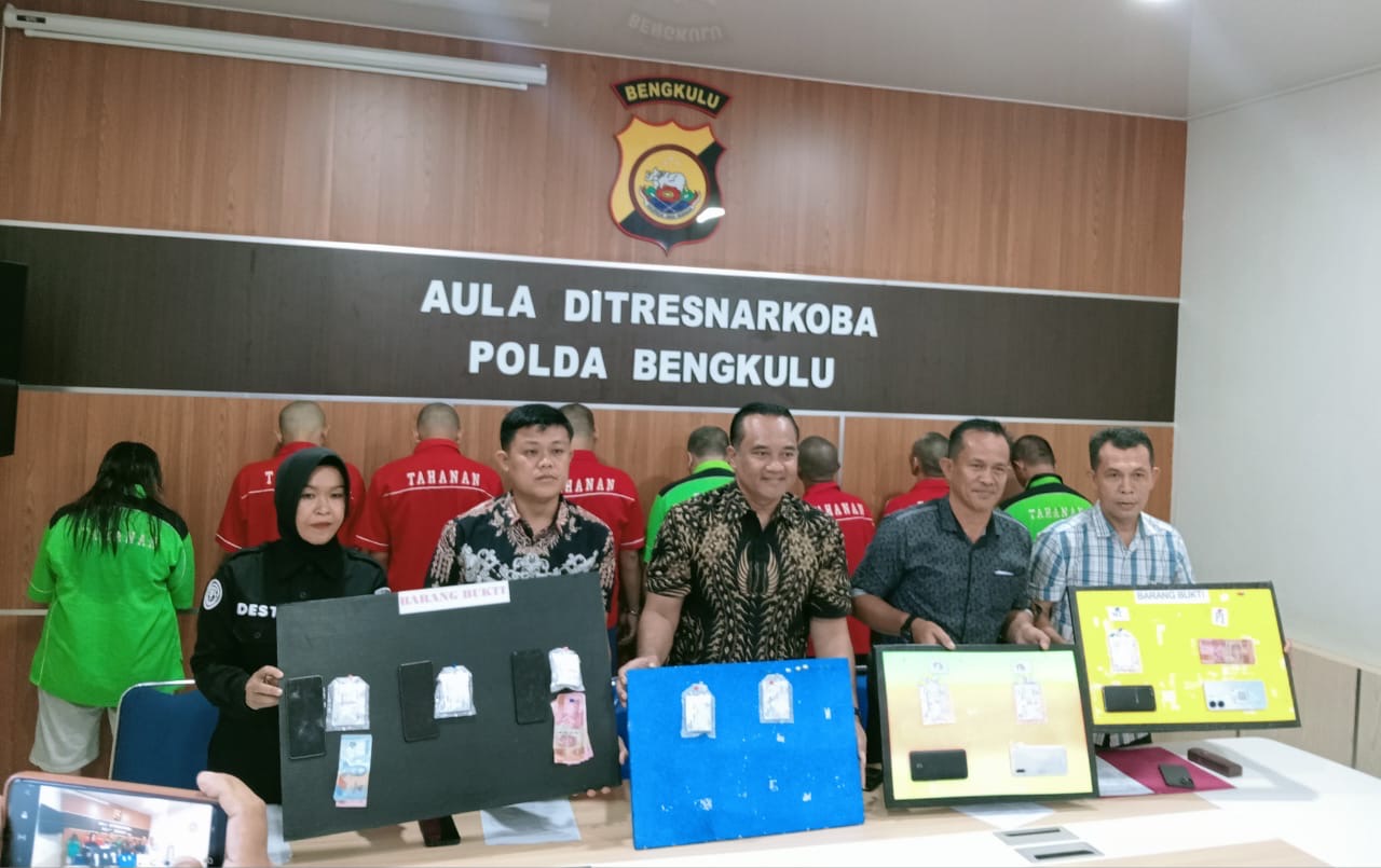 Polda Bengkulu Ringkus 8 Tersangka Penyalahgunaan Narkoba