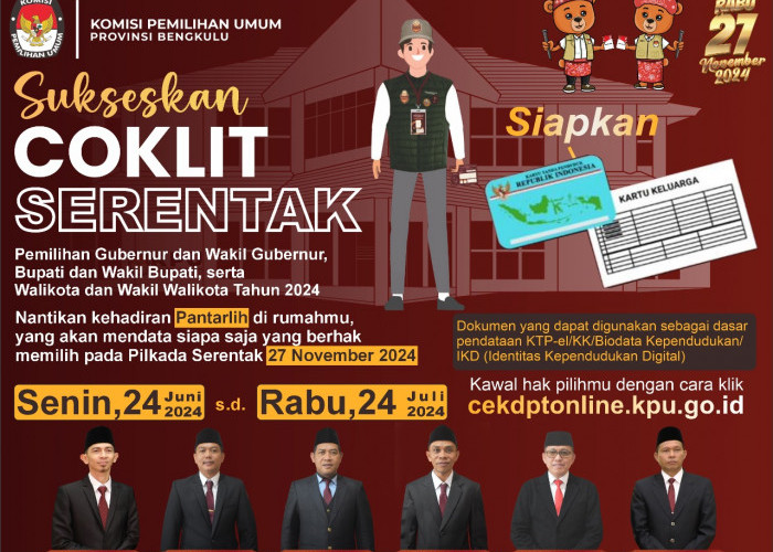 KPU Provinsi Bengkulu Sukses Gelar Pelaksanaan Coklit Pilkada Serentak 2024
