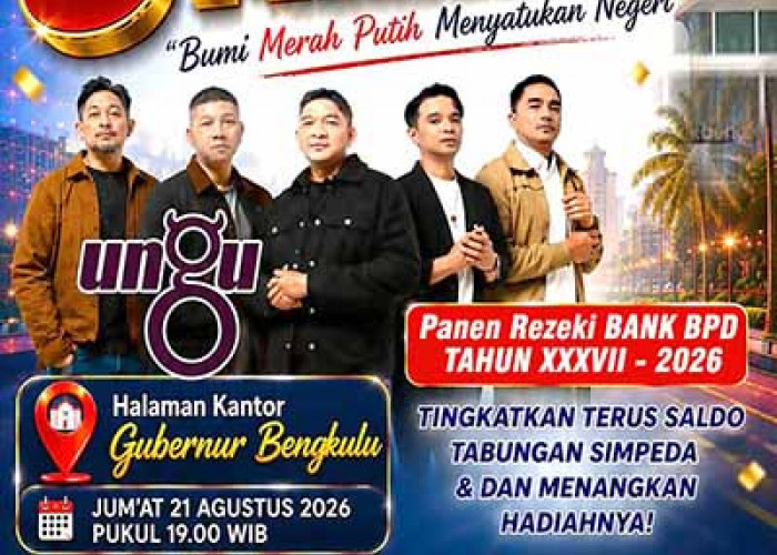 Bank Bengkulu Siap Sukseskan Undian Nasional Tabungan Simpeda 2026, Ungu Band Meriahkan Malam Puncak