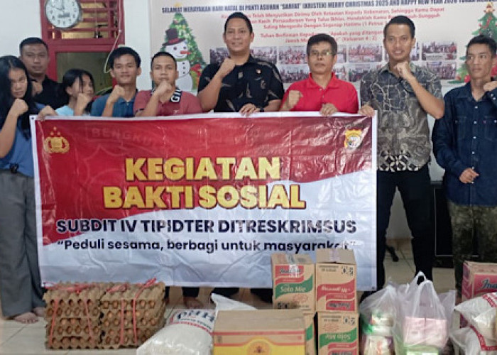 Peduli Sesama, Subdit IV Tipidter Polda Bengkulu Salurkan Sembako ke Panti Asuhan Sarfat