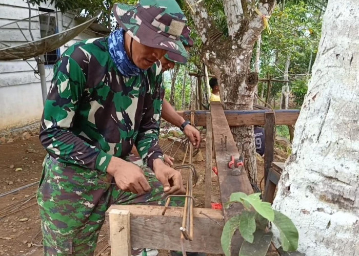 Memasuki Musim Hujan, Satgas TMMD Kebut Pekerjaan Fisik di Desa Talang Sebaris