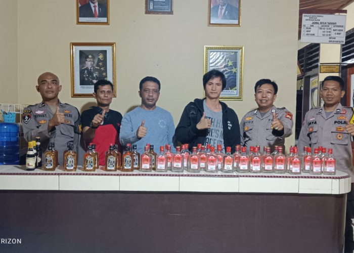 Giat Imbangan Ops Pekat, Polisi Sita Puluhan Botol Miras