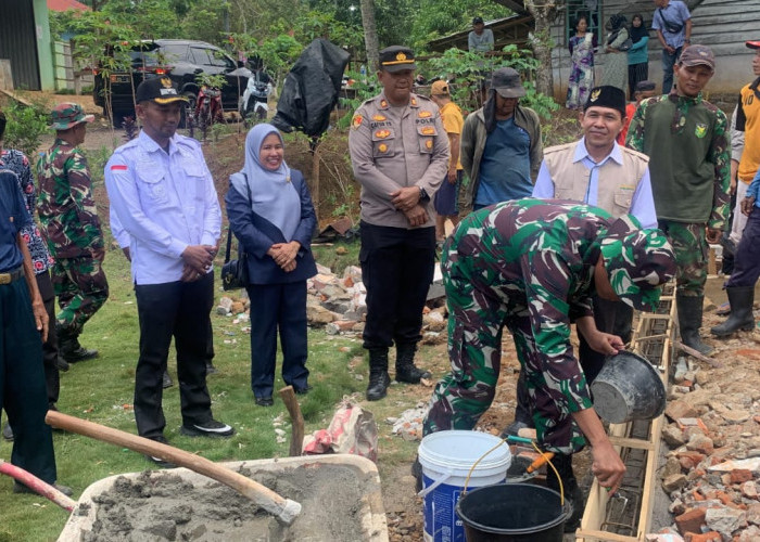 Masyarakat Desa Talang Sebaris Antusias Sambut Program TMMD ke-122