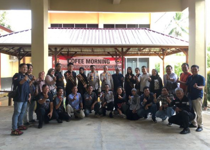 Perkuat Sinergitas, Kabid Humas Polda Bengkulu Coffee Morning Dengan Awak Media