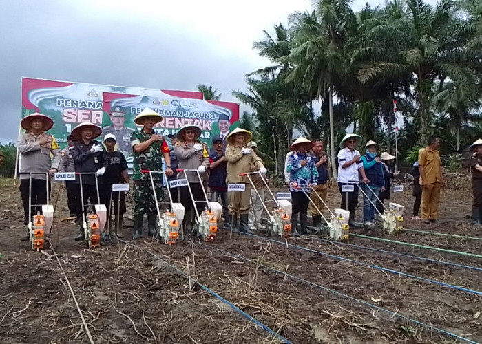 Dukung Program Swasembada Pangan, Polda Bengkulu Tanam Jagung Serentak di Kabupaten Seluma