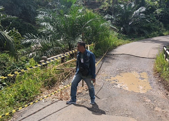 Longsor Gerus Pondasi Jembatan Merigi Kelindang-Taba Penanjung, Akses Warga Terancam Putus