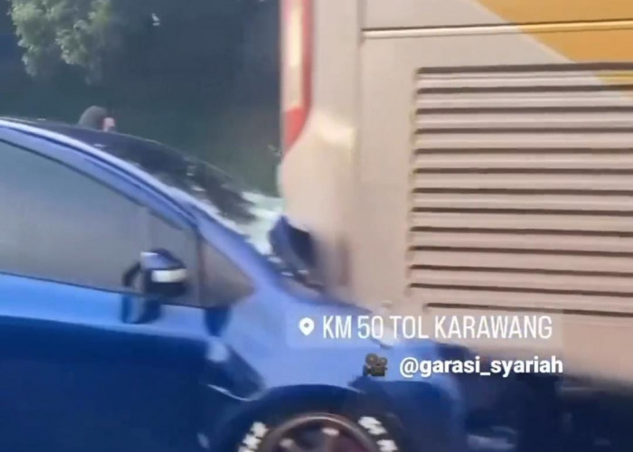Bus PO SAN Bengkulu Kecelakaan di Tol Japek Karawang, Penumpang Selamat, Sopir Dikabarkan Kritis
