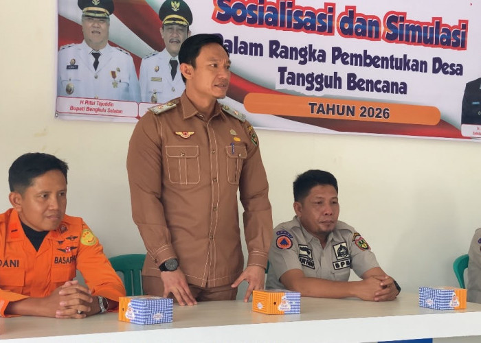 BPBD Bengkulu Selatan Gelar Sosialisasi dan Simulasi Pembentukan Desa Tangguh Bencana di Nanjungan