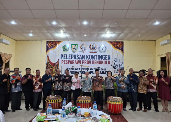 Dilepas Pemprov ke Papua Barat, Kontingen Pesparawi Bengkulu Bidik Podium Juara