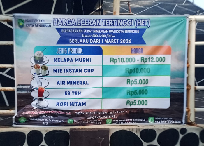 Jangan Mau Dipatok Harga Selangit, Catat Nomor Pengaduan HET Wisata Pantai Panjang Bengkulu Ini!