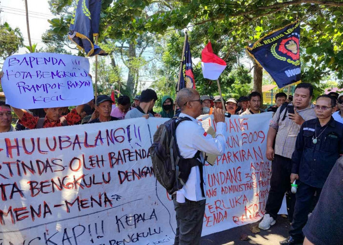 Kisruh Pengelolaan Parkir Alfamart, Ormas Hulubalang Gelar Demo di Kantor Walikota Bengkulu