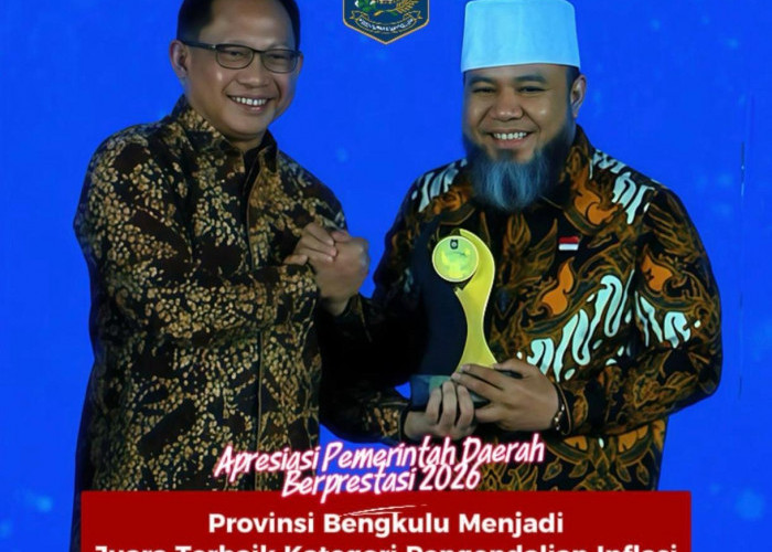 Bengkulu Sabet Peringkat 1 Nasional, Provinsi Terbaik Tekan Pengangguran dan Kendalikan Inflasi