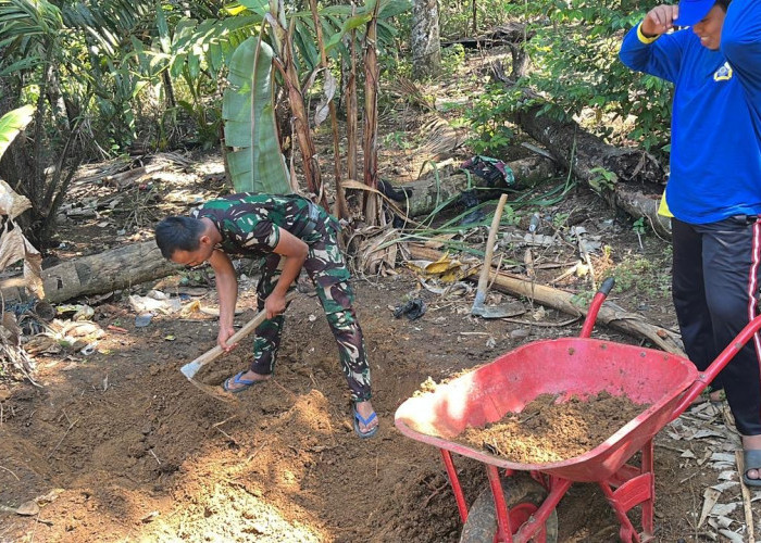 Dandim Seluma Pulang Kampung Bangun Tanah Kelahiran di Desa Lubuk Lagan Lewat TMMD