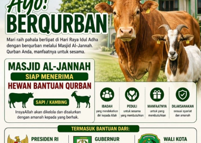 Idul Adha 1447 H: Masjid Al-Jan ah Bengkulu Buka Pendaftaran dan Layanan Jemput Hewan Kurban