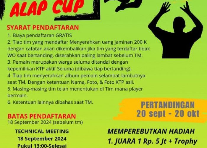 Berhadiah Jutaan Rupiah! Turnamen Bola Voli Putra Alap Cup I Segera Digelar, Ini Syarat Daftarnya