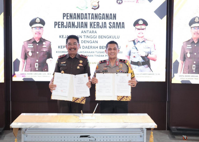 Kapolda Bengkulu dan Kajati Sepakat Satu Komando, MoU Penegakan Hukum Ditandatangani