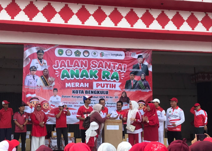 1.000 Peserta Meriahkan Jalan Sehat Anak RA Merah Putih di Sport Center Bengkulu