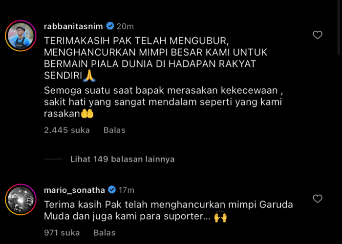 Pemain Timnas dan Netizen Serbu Instagram Ganjar Pranowo, Kecewa Gagal Jadi Tuan Rumah