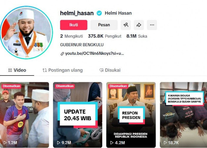 Citra Positif Gubernur Helmi Hasan di Media Sosial: Jangkauan Publik Capai 7,9 Juta