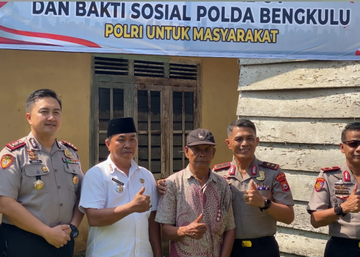 Kapolda Bengkulu Letakkan Batu Pertama Bedah Rumah Lansia 84 Tahun di Jeranglah Rendah