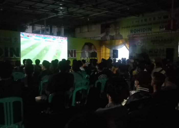 Posko Induk Romer Gelar Nobar Timnas Indonesia Vs China, Ratusan Masyarakat Antusias