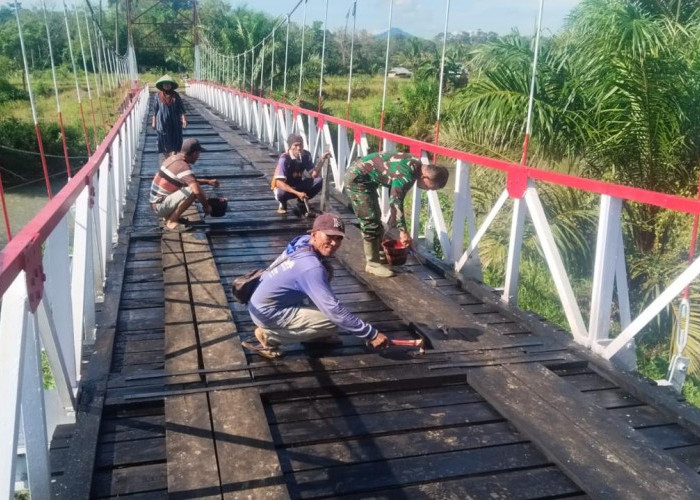 Pembangunan Jembatan Perintis Garuda di Desa Sukarami Tuntas, Beban Maksimal Kendaraan 2 Ton