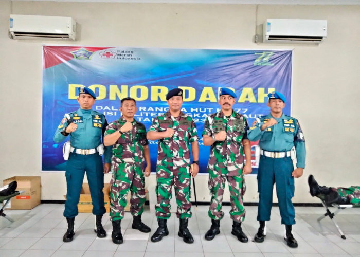 Lanal Bengkulu Gelar Donor Darah, Peringati HUT Polisi Militer AL Ke-77