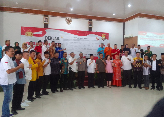 Polda Bengkulu hingga Parpol, Deklarasi Pemilu Damai 2024,  Jaga Persatuan Tanpa Hoaks