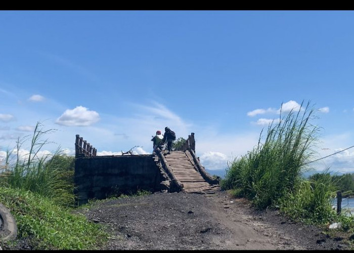 Jembatan Rusak Parah di Teluk Sepang Kota Bengkulu, Sultan B Najamudin Janji Segera Koordinasi Bersama Pemda