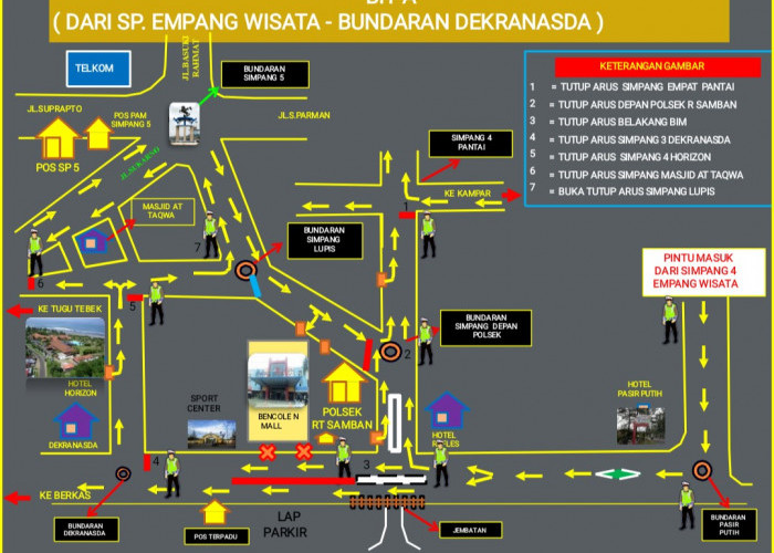Perhatikan.. Ini Rekayasa Jalan di Kota Bengkulu Untuk Tahun Baru