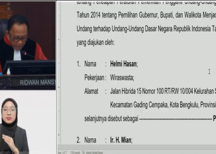 MK Tolak Uji Materi UU 10/2016 Tentang Masa Jabatan Kepala Daerah oleh Tim Hukum Helmi-Mian 