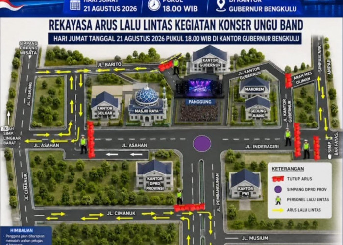Konser Band Ungu Digelar di Kantor Gubernur Bengkulu, Jalur Cimanuk-Asahan Dialihkan