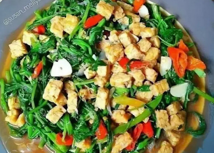 Resep Tumis Kangkung Tempe Saus Tiram Pedas Gurih ala Restoran