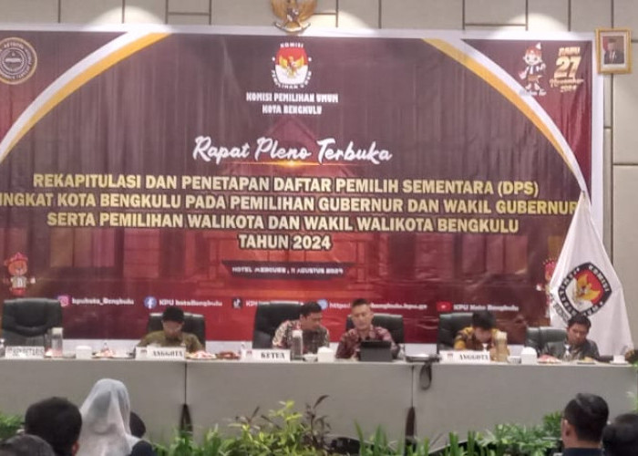 KPU Kota Bengkulu Gelar Rapat Pleno Rekapitulasi dan Penetapan DPS Pilkada 2024