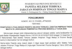 Timsel Tetapkan 3 Besar Nama Seleksi Sekda Provinsi Bengkulu, Segera Diserahkan ke Gubernur