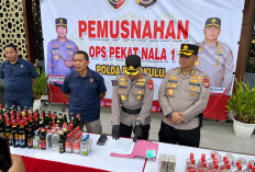 Polda Bengkulu Musnahkan 3.018 Botol Miras dan Narkotika Hasil Ops Pekat Nala I 2026