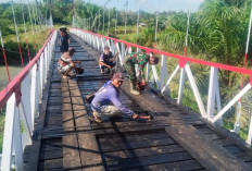 Pembangunan Jembatan Perintis Garuda di Desa Sukarami Tuntas, Beban Maksimal Kendaraan 2 Ton