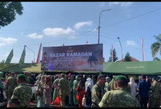 Wujud Kepedulian TNI, Korem 041/Gamas Bengkulu Ringankan Beban Warga Lewat Bazar Ramadan